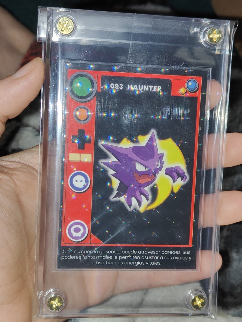 Haunter Pokedex holo with Case Pokémon Unofficial Card Peru tcg